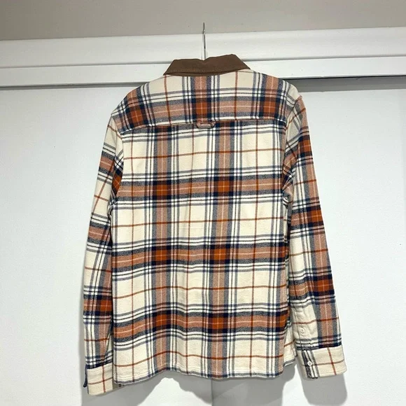 Madewell Men’s Plaid Button-Down Shirt with Corduroy Collar (Size Medium) - Picture 4 of 5